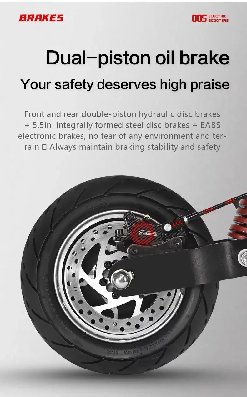 200W Dual Motor 52V19ah E-Scooter
