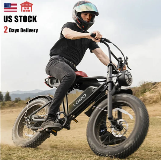 AMYET Fat Tire Full-Suspension Electric Bike Off-Road Hybrid, High Speed
