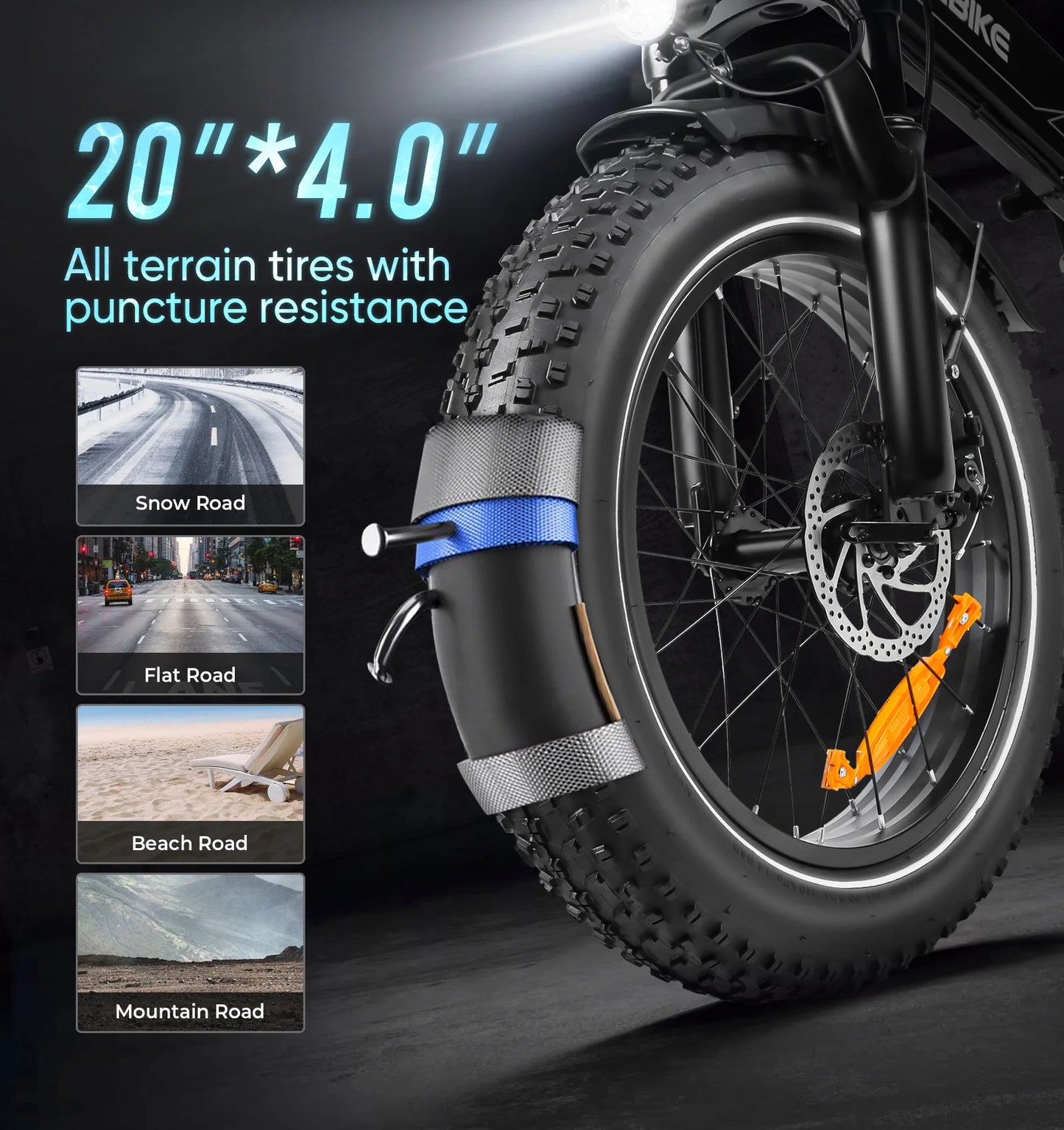 750W Folding Fat Tire Electric Bike — 48V 13Ah, 20", 7-Speed