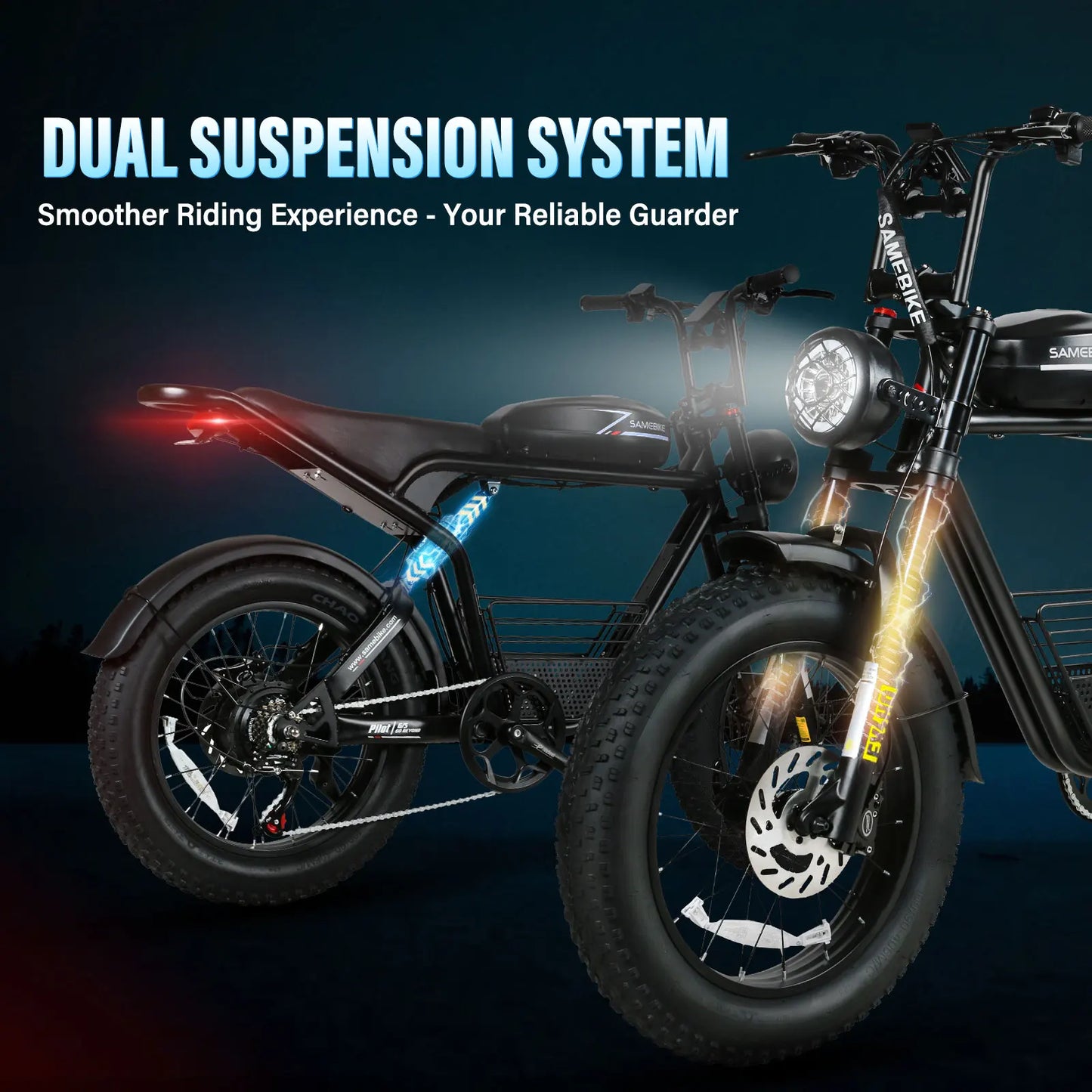 2000W Fat Tire Electric Bike – 48V 36Ah Detachable Battery, 20" Off-Road, High-Carbon Steel Frame