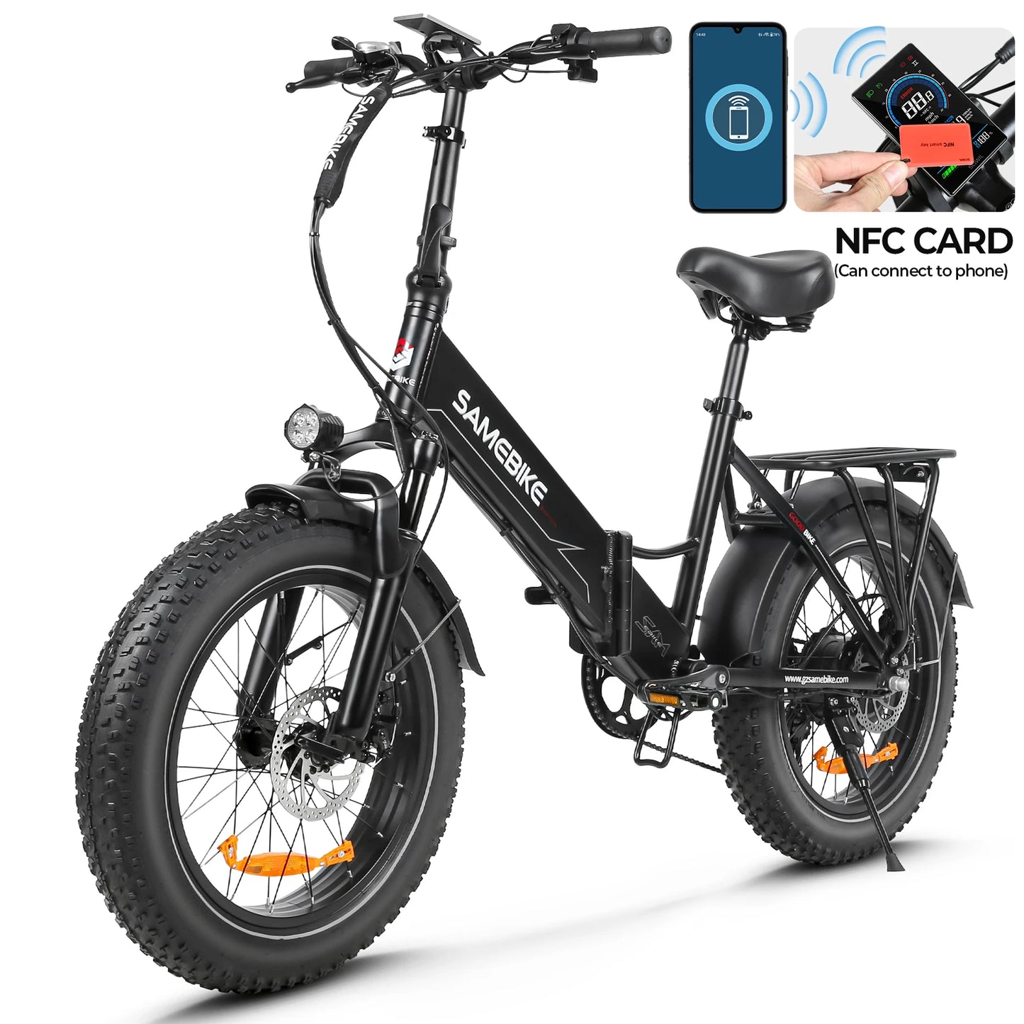 750W Folding Fat Tire Electric Bike — 48V 13Ah, 20", 7-Speed