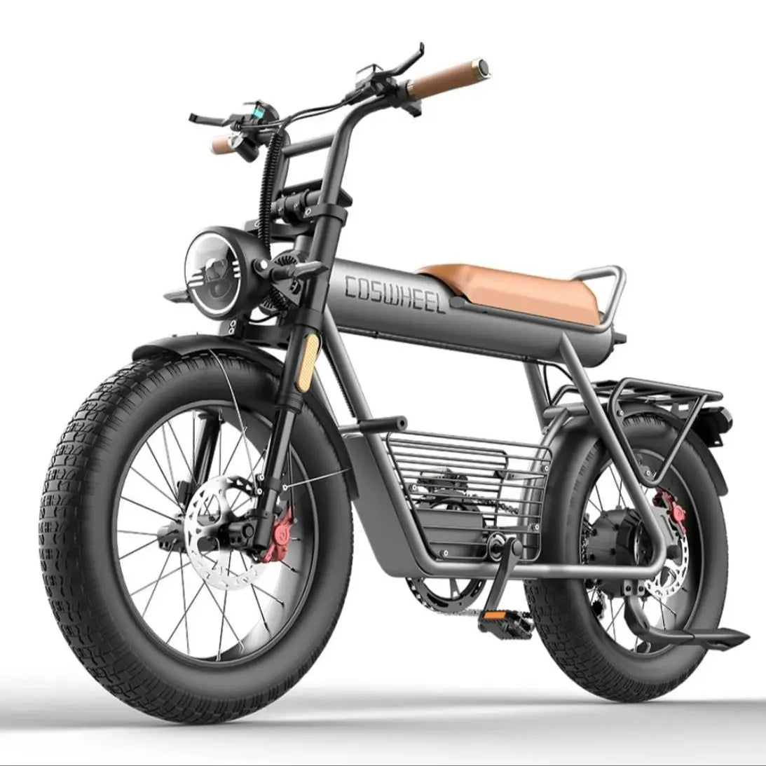 Coswheel CT20 1500W Fat Tire Electric Bike – 20" Moped-Style E-Bike for Adults, 48V 25Ah, Off-Road/Mountain