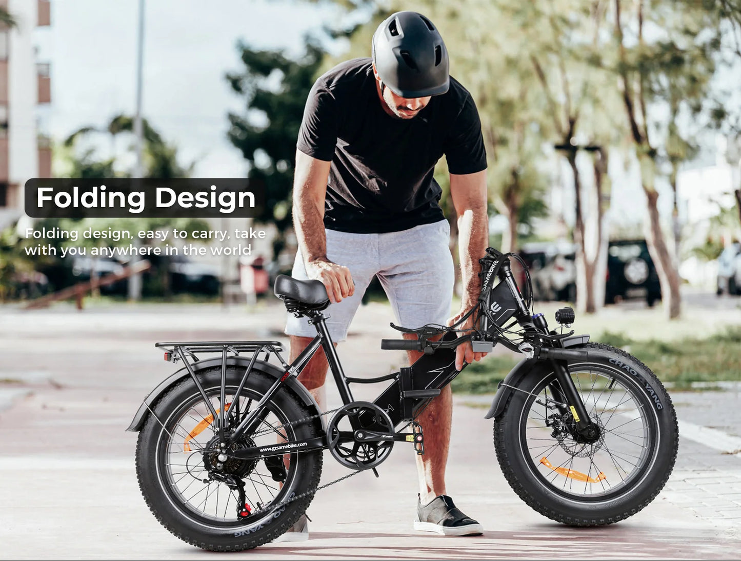 750W Folding Fat Tire Electric Bike — 48V 13Ah, 20", 7-Speed