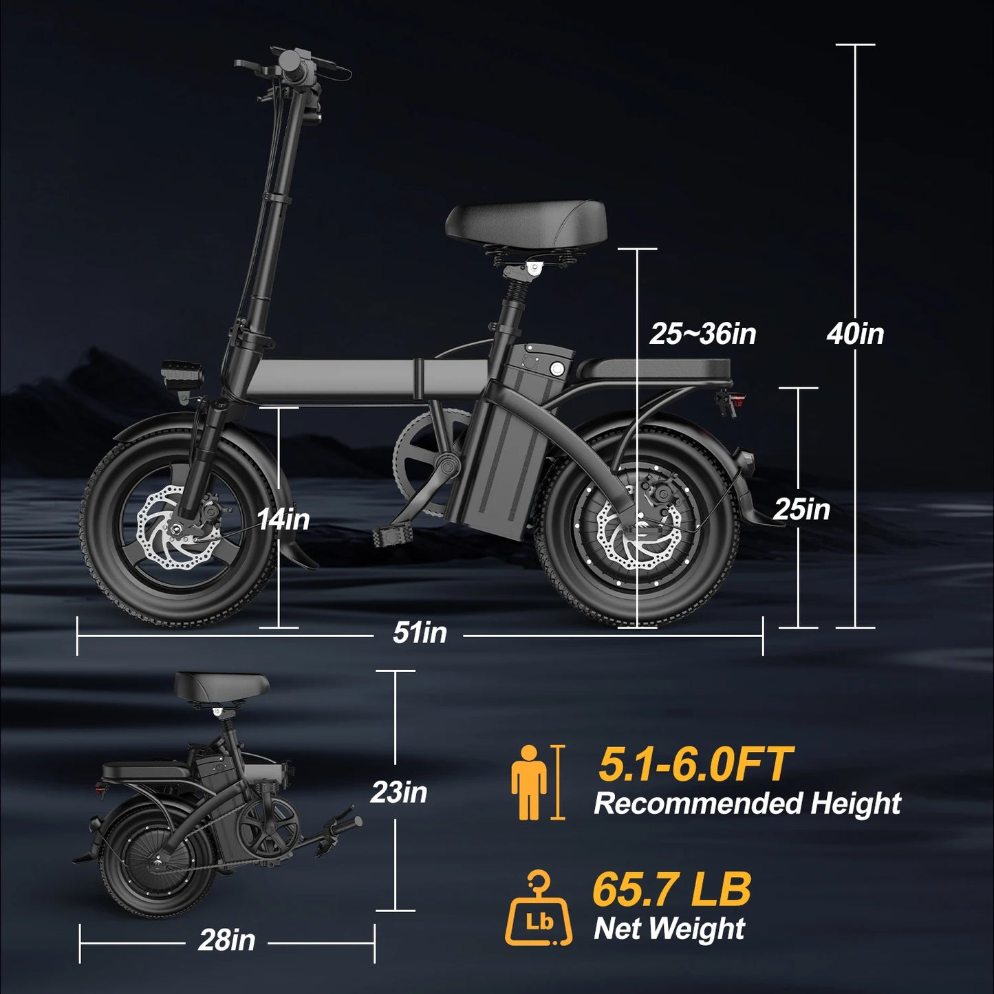 500W Peak Motor Electric Bike