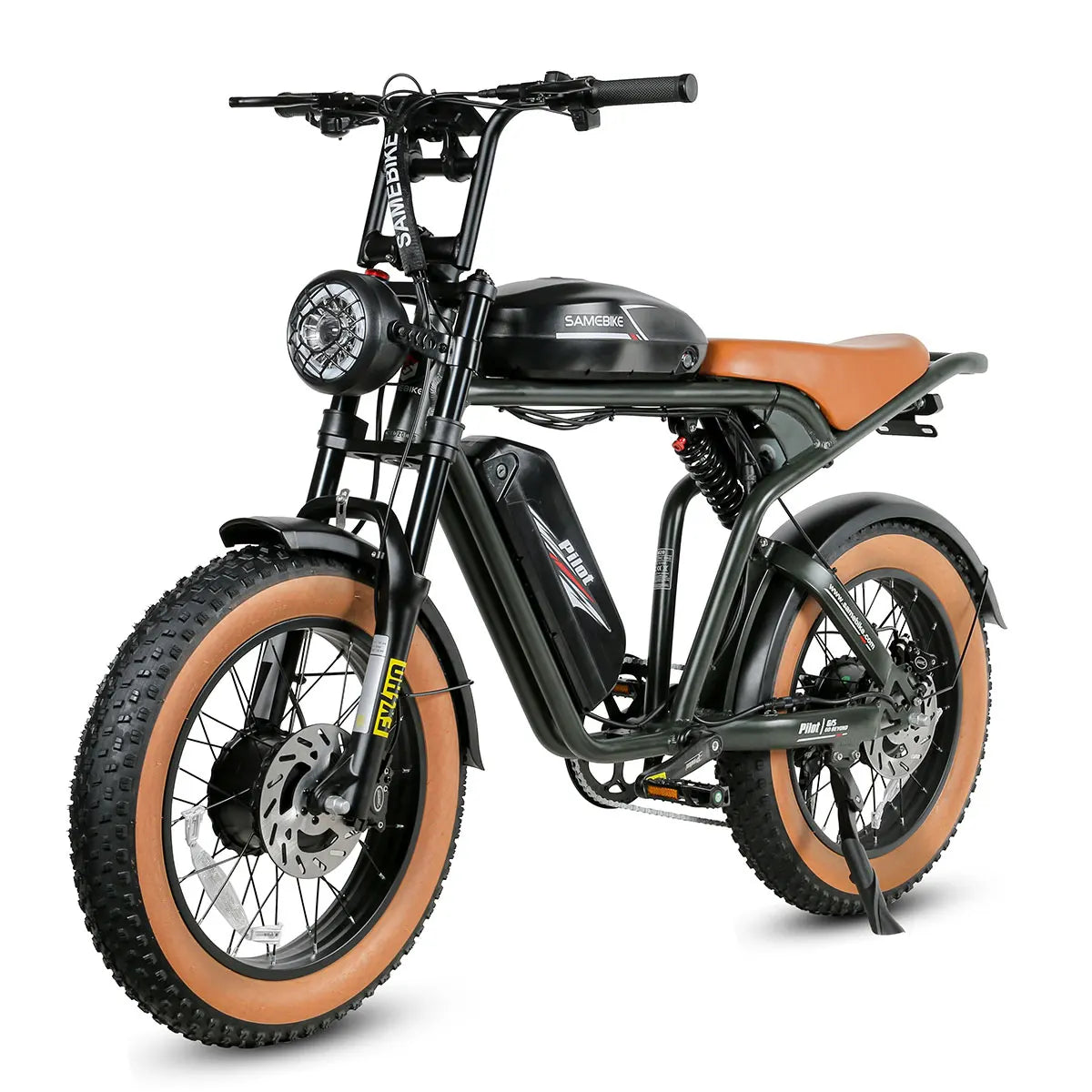 2000W Fat Tire Electric Bike – 48V 36Ah Detachable Battery, 20" Off-Road, High-Carbon Steel Frame
