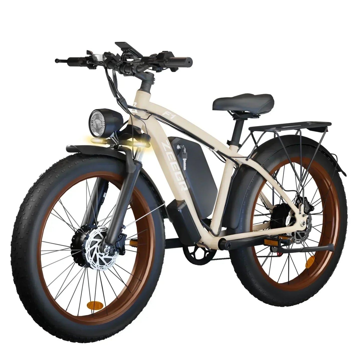 F1 2000W Dual-Motor Fat Tire Electric Bike – 48V 22Ah, 26" Tires, Hydraulic Brakes, Adult Snow/Beach/Mountain E-Bike