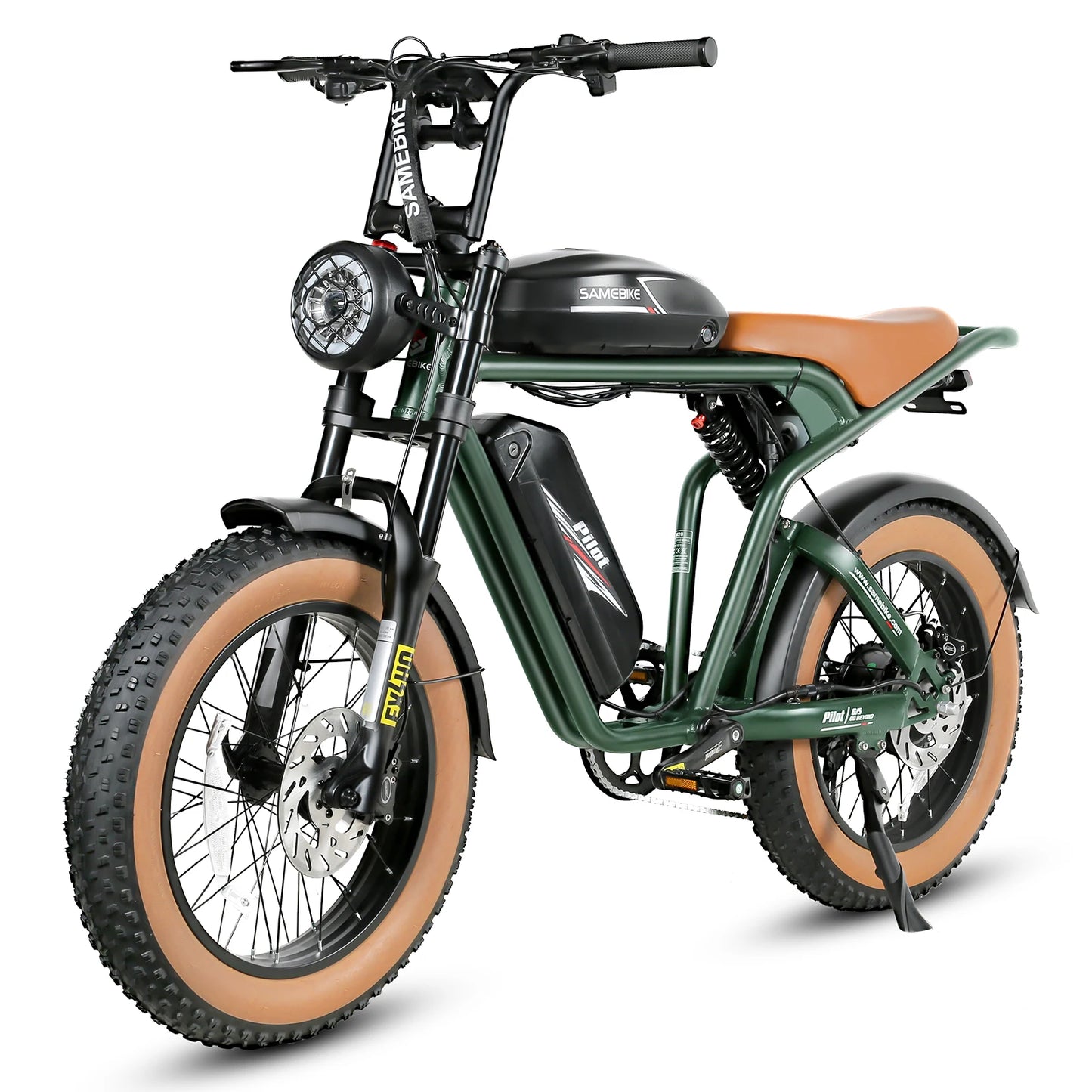 2000W Fat Tire Electric Bike – 48V 36Ah Detachable Battery, 20" Off-Road, High-Carbon Steel Frame